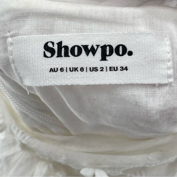 Showpo Cottagecore Abbey Tie Back Milkmaid Romantic Prairie Embroidered Dress 2 - Picture 13 of 16